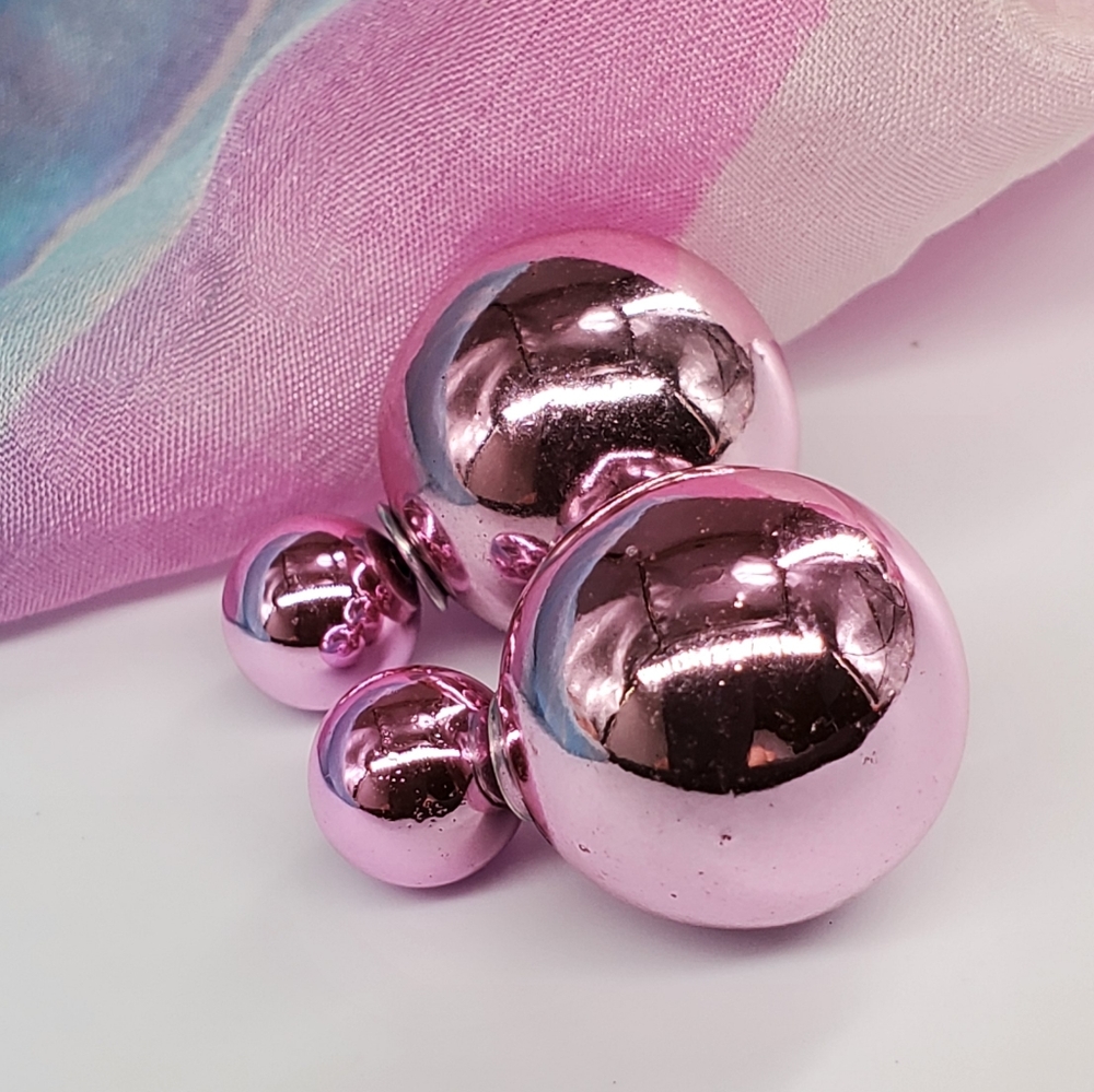 Bright Pink Jewelry Koons Ballon Earrings Hypoallergic Studs Pink